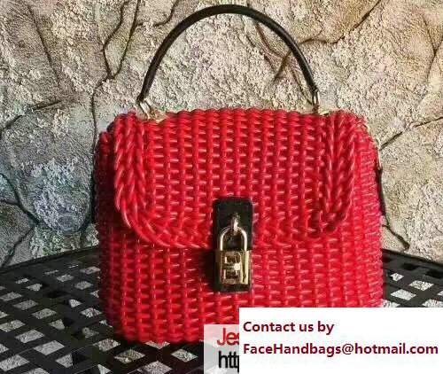 Dolce & Gabbana Box Bag Interlaced Chain Red 2017